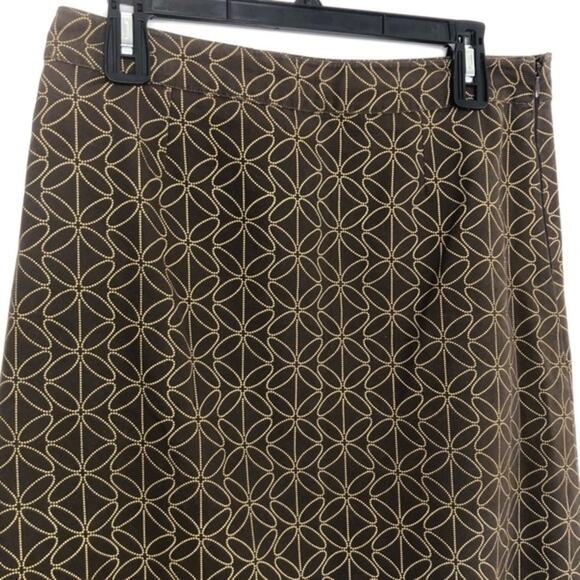 Boden Brown Floral Geometric Skirt Size 8 - Picture 3 of 12